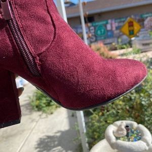 Red velvet boots